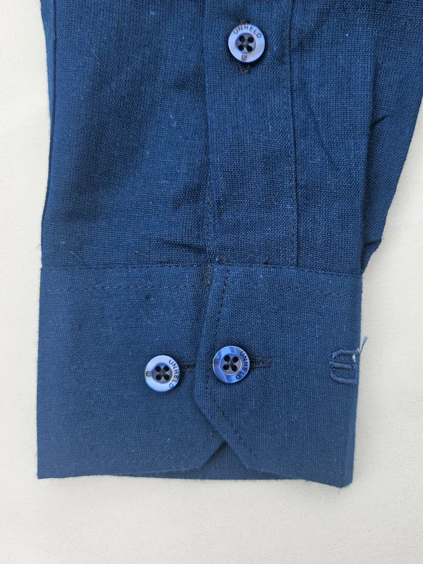 Navy_Blue_Hemp_Full_Sleeve_Short_Kurta_For_Men