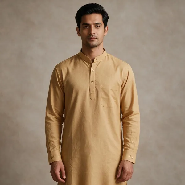 Honey_Hemp_Full_Sleeve_Short_Kurta_For_Men