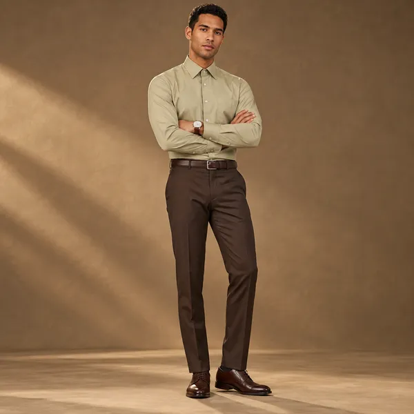 Olive_Egyptian_Giza_Cotton_Shirt_For_Men