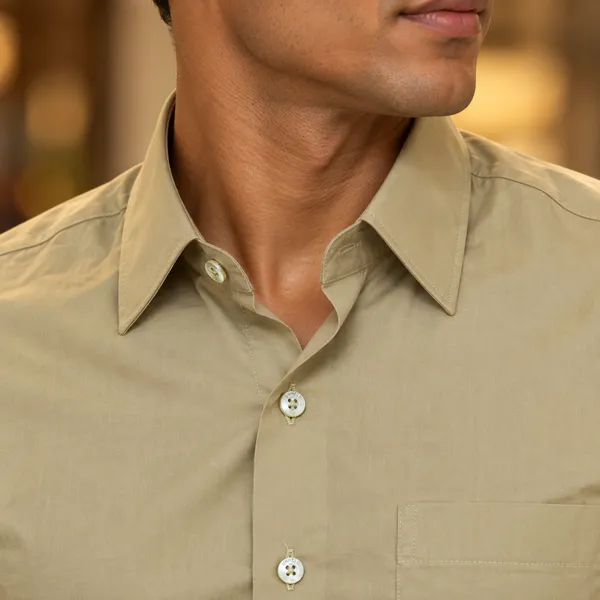Olive_Egyptian_Giza_Cotton_Shirt_For_Men