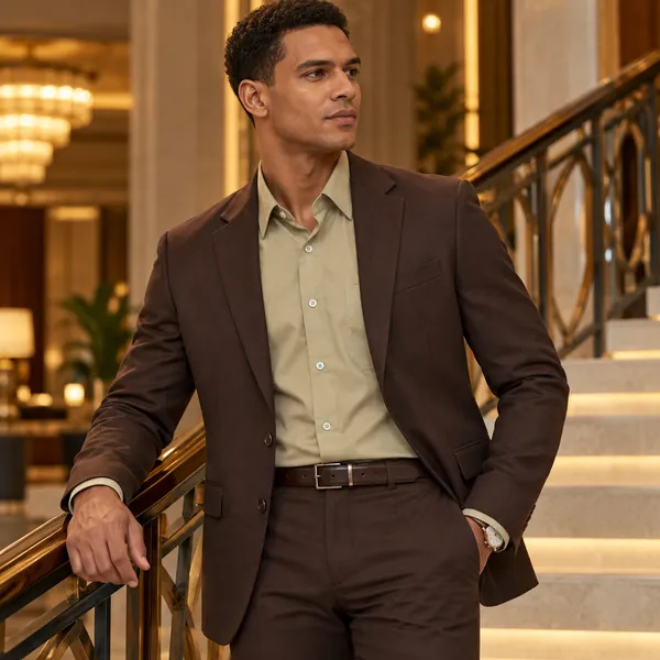 Olive_Egyptian_Giza_Cotton_Shirt_For_Men