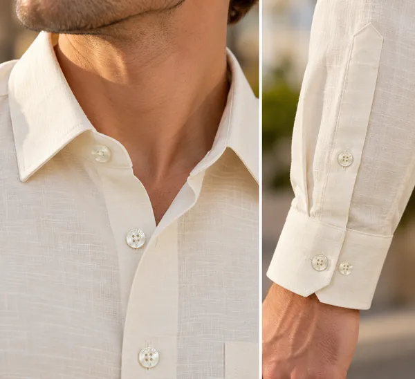 Ivory_Cotton_Linen_Shirt_For_Men