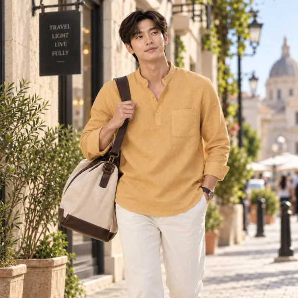 Honey_Hemp_Full_Sleeve_Short_Kurta_For_Men