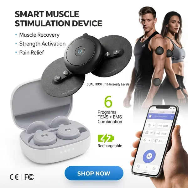 Black_Pulsecore_Smart_Muscle_Activation_Recovery_Device_&_White_PulsePad_Wireless_TENS_&_EMS_Muscle_Therapy_Pocket_Device_(Combo_of_2)