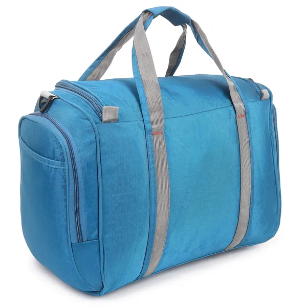 Signature_Blue_Fabric_Multi_Compartment_Travel_Duffel_Bag_For_Men_And_Women