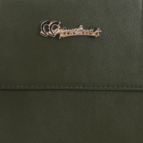 Signature_Olive_Green_Faux_Leather_Metallic_Hardware_Handbag
