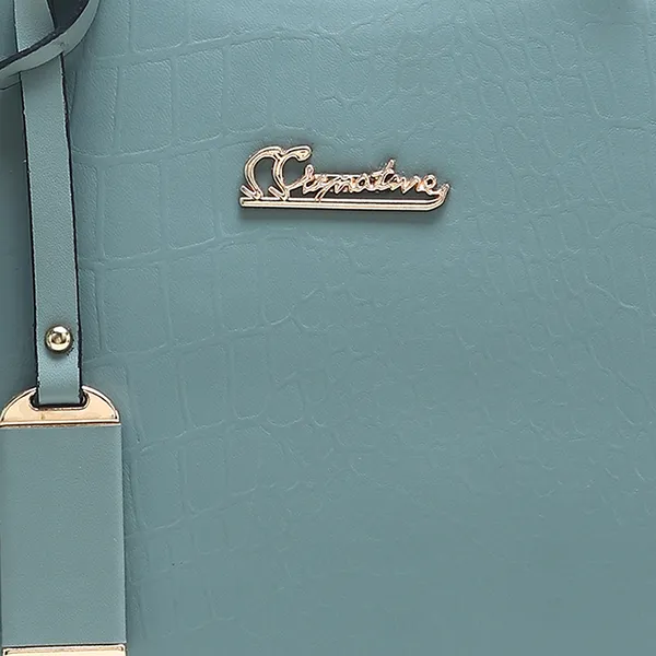 Signature_Blue_Faux_Leather_Adjustable_Strap_Handbag_For_Women