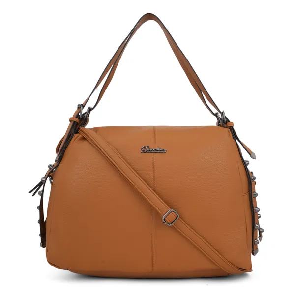 Signature_Tan_Brown_Faux_Leather_Adjustable_Strap_Shoulder_Bag_For_Women