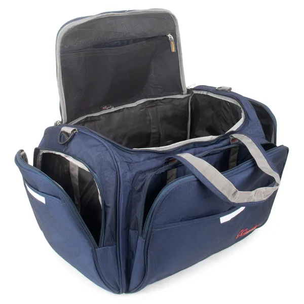 Signature_Navy_Blue_Fabric_Multi_Compartment_24_Inch_Duffel_Bag_For_Men_And_Women