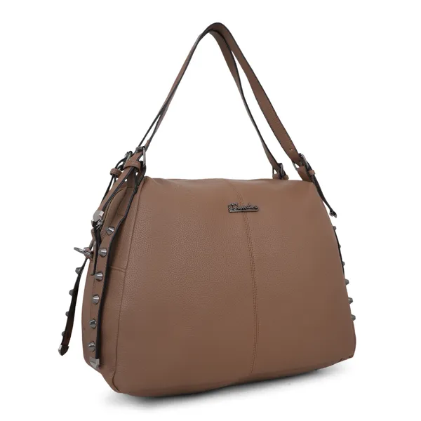 Signature_Brown_Faux_Leather_Studded_Shoulder_Bag_For_Women