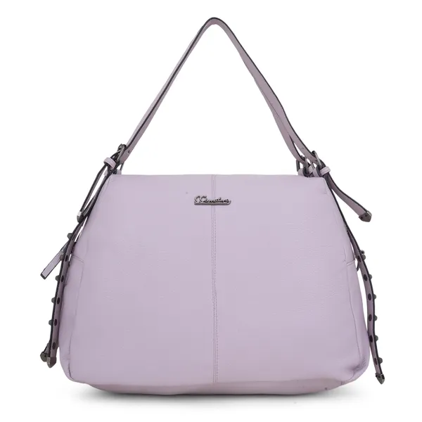 Signature_Lavender_Purple_Faux_Leather_Studded_Adjustable_Strap_Shoulder_Bag_For_Women