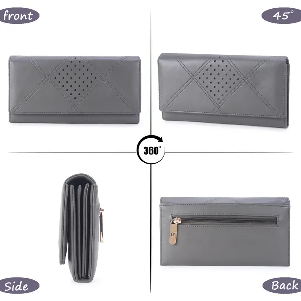 Signature_Grey_Quilted_Leather_Perforated_Wallet_For_Women