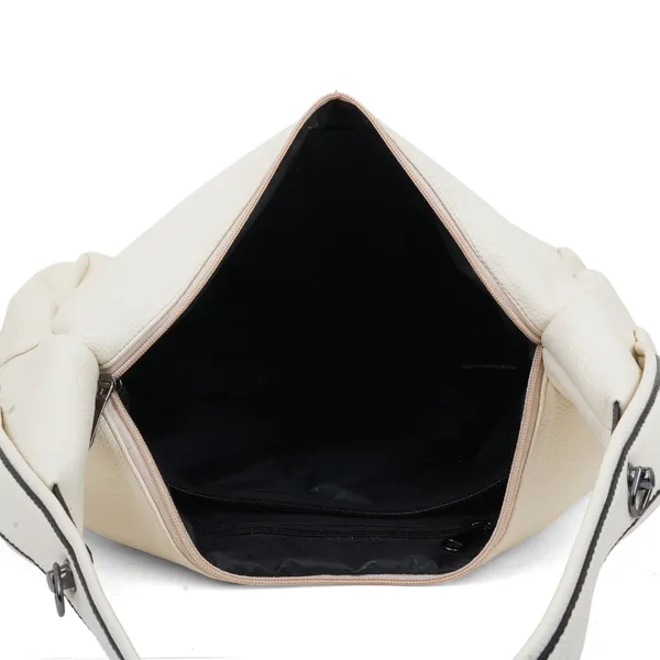 Signature_Off_White_Faux_Leather_Adjustable_Strap_Shoulder_Bag_For_Women