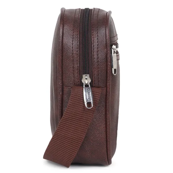 Signature_Brown_Vegan_Leather_Adjustable_Strap_Crossbody_Sling_Bag_For_Men
