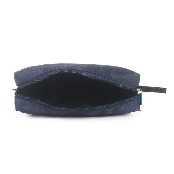 Signature_Navy_Blue_Fabric_Multi_Compartment_Wristlet_Travel_Pouch_For_Women
