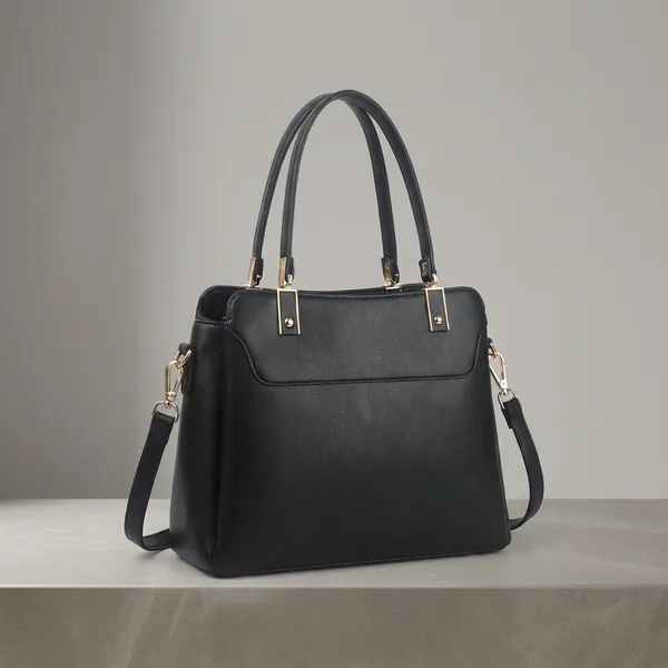 Signature_Multicolor_Faux_Leather_Detachable_Strap_Satchel_Handbag_For_Women