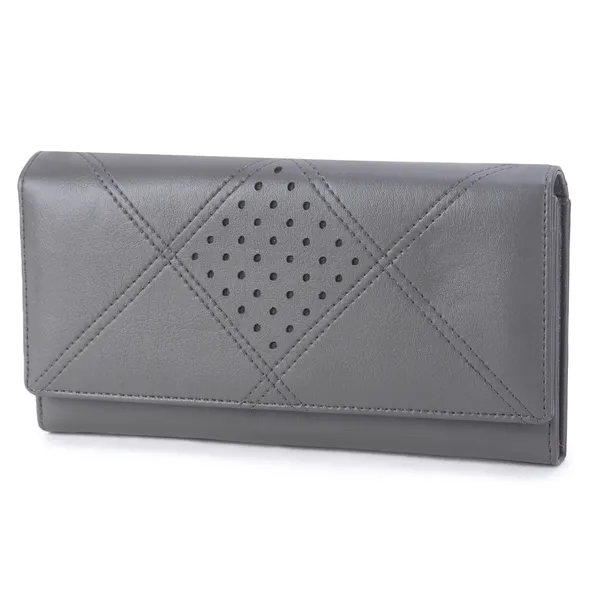 Signature_Grey_Quilted_Leather_Perforated_Wallet_For_Women