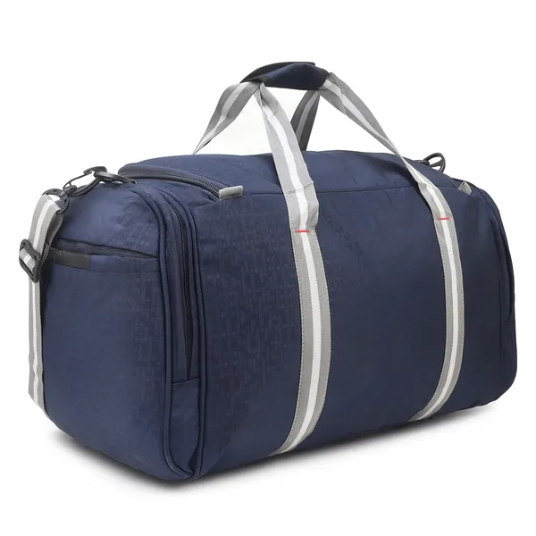 Signature_Navy_Blue_Fabric_Multi_Compartment_Travel_Duffel_Bag_For_Men_And_Women
