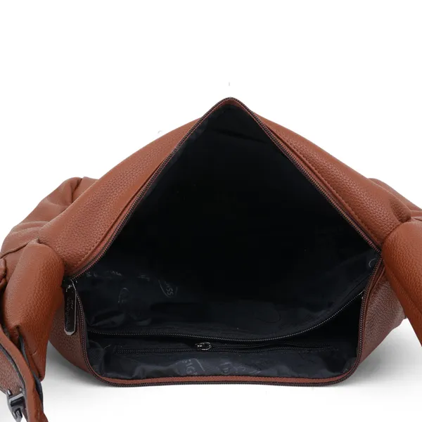Signature_Brown_Faux_Leather_Adjustable_Strap_Hobo_Shoulder_Bag_For_Women