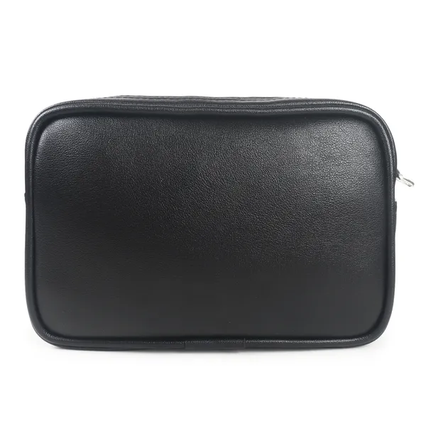 Signature_Black_Leather_Multi_Compartment_Wristlet_Pouch_For_Women