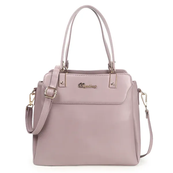Signature_Mauve_Pink_Faux_Leather_Metallic_Zip_Handbag_For_Women