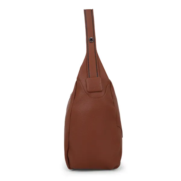 Signature_Brown_Faux_Leather_Adjustable_Strap_Hobo_Shoulder_Bag_For_Women