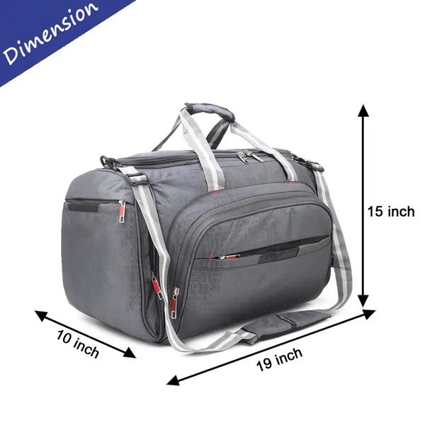 Signature_Grey_Fabric_Adjustable_Strap_Travel_Duffel_Bag