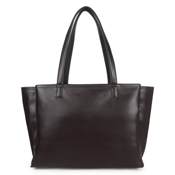 Signature_Brown_Faux_Leather_Metallic_Zip_Tote_Bag_For_Women
