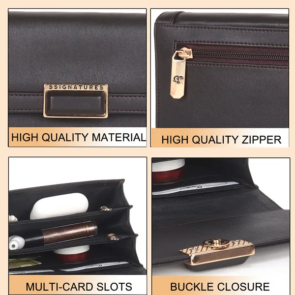 Signature_Leather_Multi_Card_Buckle_Wallet_For_Women