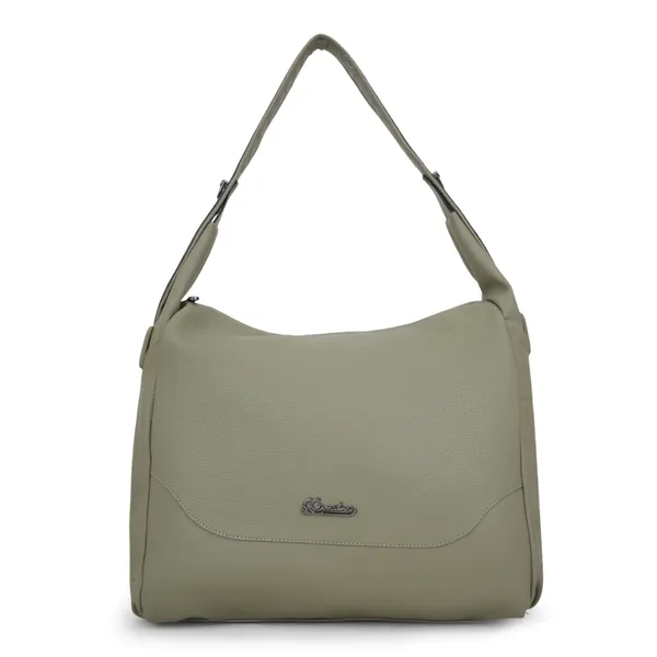 Signature_Sage_Green_Faux_Leather_Adjustable_Strap_Hobo_Shoulder_Bag_For_Women