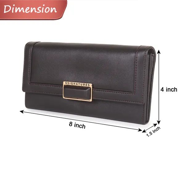 Signature_Leather_Multi_Card_Buckle_Wallet_For_Women