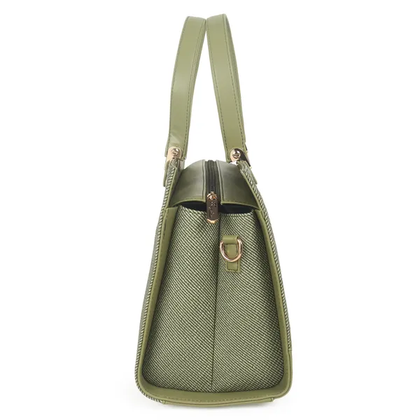 Signature_Sage_Green_Faux_Leather_Structured_Metallic_Hardware_Handbag_For_Women