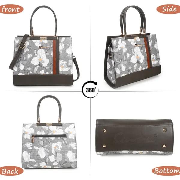 Signature_Grey_Floral_Faux_Leather_Accent_Stripe_Handbag_For_Women