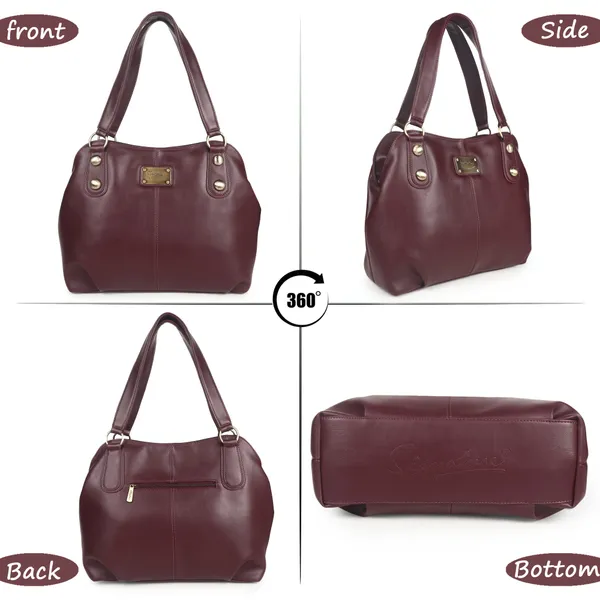 Signature_Faux_Leather_Multi_Compartment_Metallic_Zip_Handbag