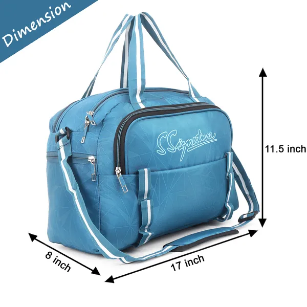 Signature_Sky_Blue_Fabric_Adjustable_Strap_Travel_Duffel_Bag