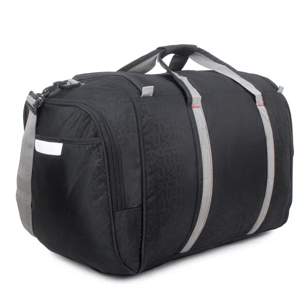 Signature_Black_Fabric_Waterproof_Adjustable_Strap_Duffel_Bag_For_Men_And_Women
