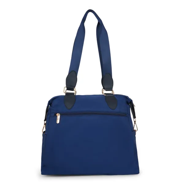 Signature_Navy_Blue_Faux_Leather_Multi_Pocket_Shoulder_Bag_For_Women