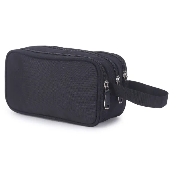 Signature_Black_Fabric_Dual_Compartment_Toiletry_Pouch_For_Women