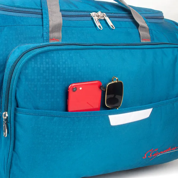 Signature_Blue_Fabric_Adjustable_Strap_24_Inch_Travel_Duffel_Bag