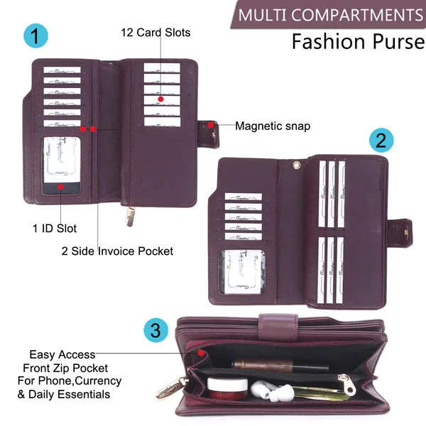Signature_Burgundy_Leather_Multi_Card_Wrist_Strap_Wallet_For_Women