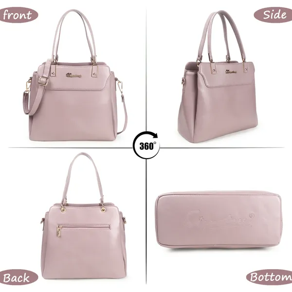 Signature_Mauve_Pink_Faux_Leather_Metallic_Zip_Handbag_For_Women