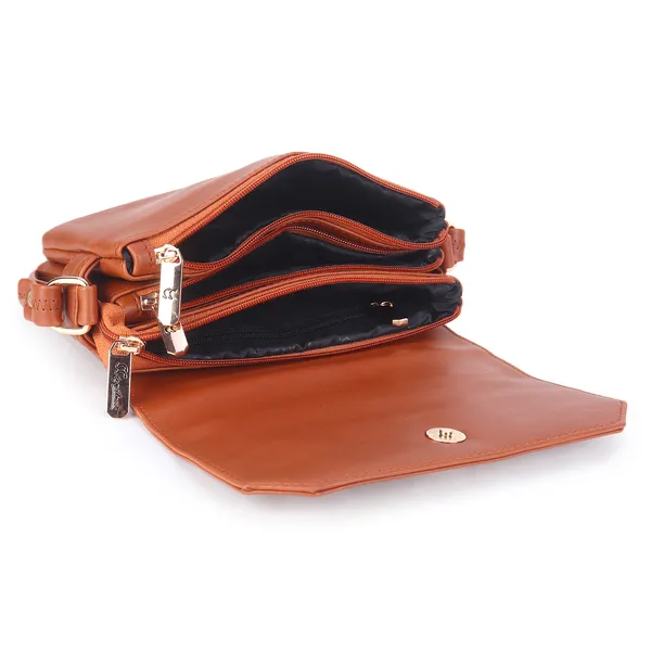 Signature_Orange_Faux_Leather_Multi_Compartment_Buckle_Sling_Bag