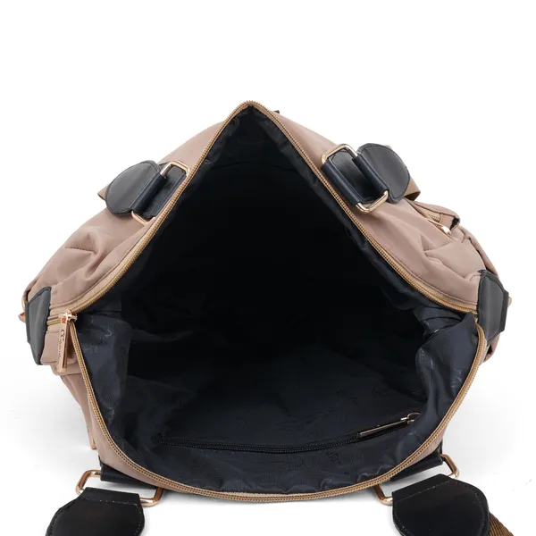 Signature_Beige_Fabric_Multi_Compartment_Adjustable_Strap_Diaper_Bag