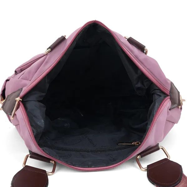 Signature_Pink_Purple_Faux_Leather_Multi_Pocket_Shoulder_Bag_For_Women