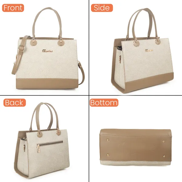 Signature_Two_Tone_Faux_Leather_Structured_Metal_Hardware_Handbag_For_Women