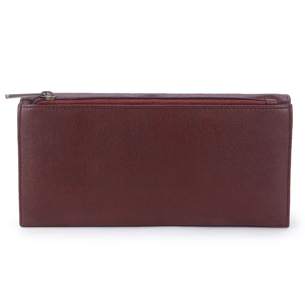 Signature_Burgundy_Leather_Buckle_Closure_Wallet_For_Women