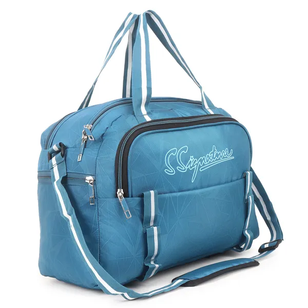 Signature_Sky_Blue_Fabric_Adjustable_Strap_Travel_Duffel_Bag