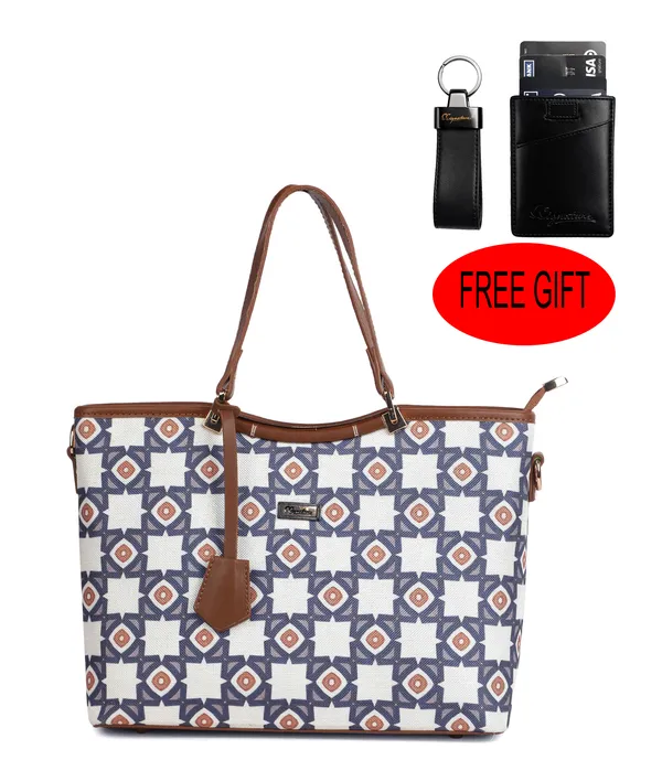 Signature_Multicolor_Fabric_Geometric_Pattern_Adjustable_Strap_Handbag