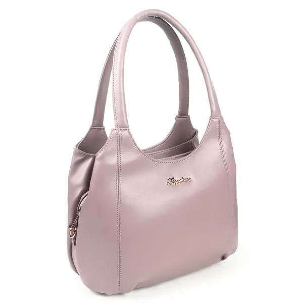 Signature_Pink_Faux_Leather_Metallic_Finish_Shoulder_Bag_For_Women