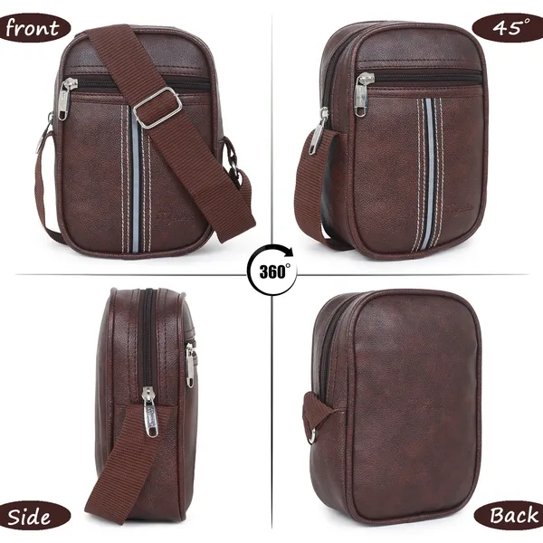 Signature_Brown_Vegan_Leather_Adjustable_Strap_Crossbody_Sling_Bag_For_Men